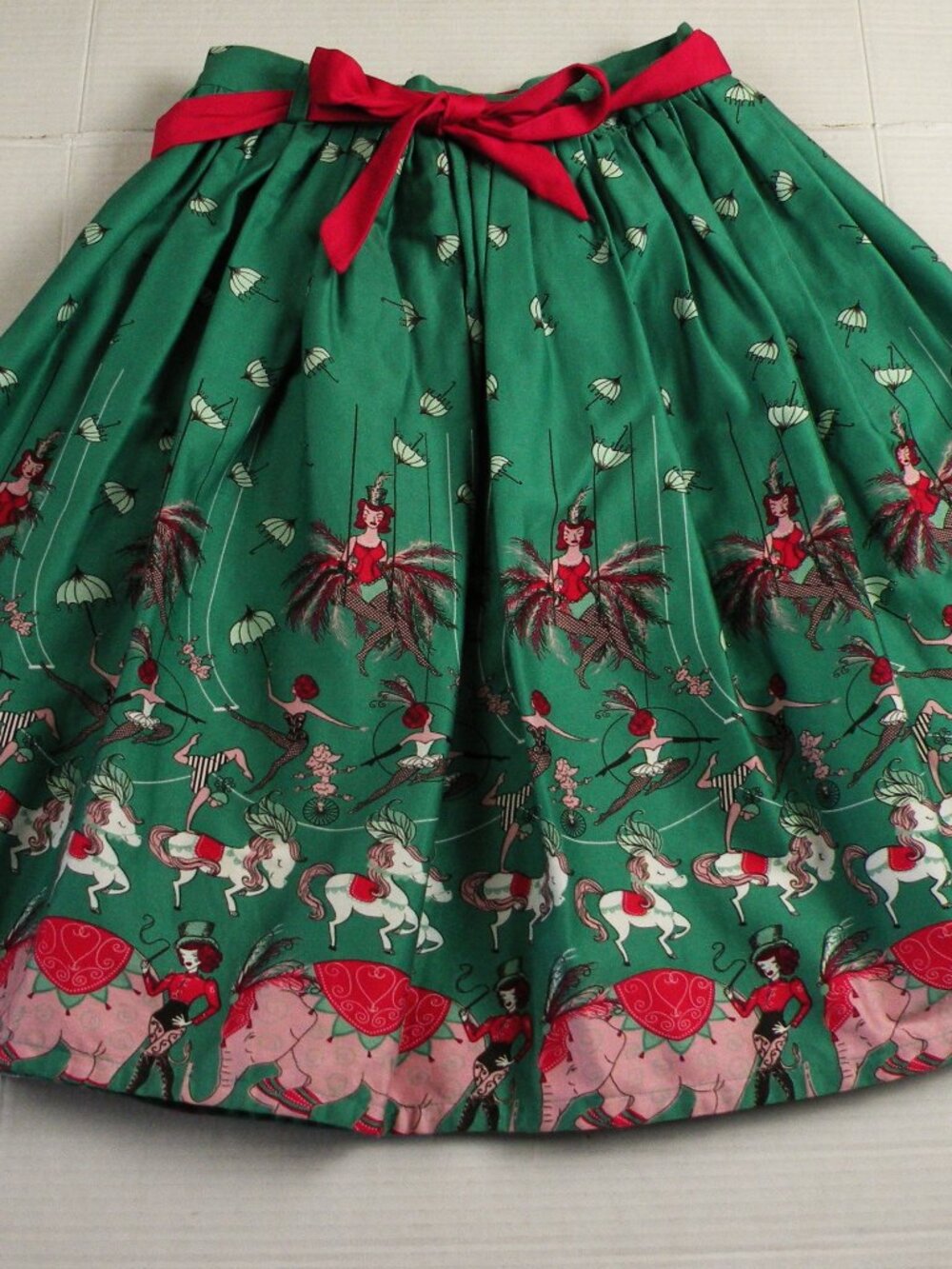 Lindy Bop Casey Circus Print Full Circle Swing Pleated Skirt 6